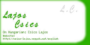 lajos csics business card